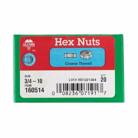 160514 0.75-10 USS Fin Nut, 20PK